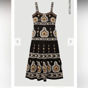 Karen Millen Black and Gold Maxi Dress